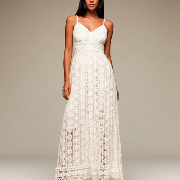 Lace Beach Maxi worn by house model Mei