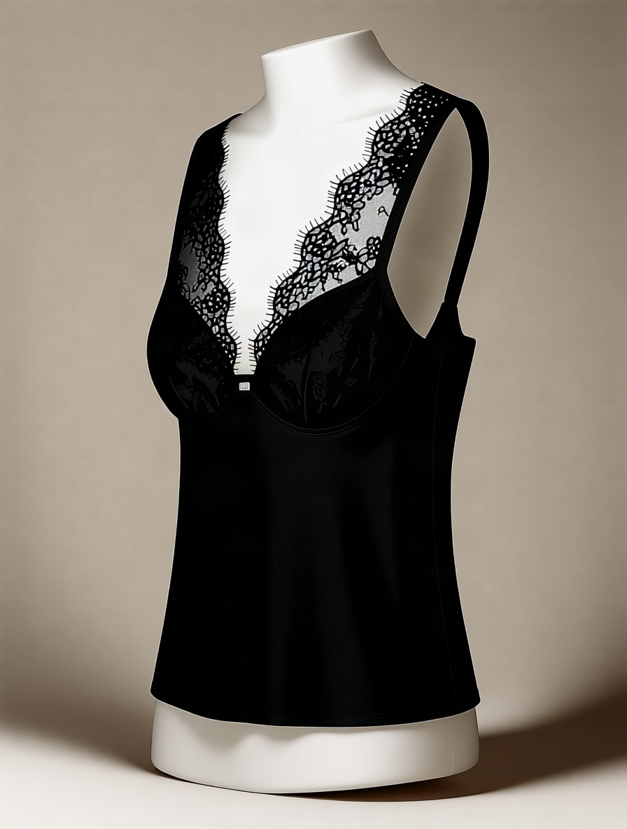 Lace Deep V Cami – angle view