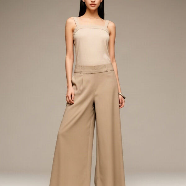 Printed Palazzo Pants worn by house model Mei